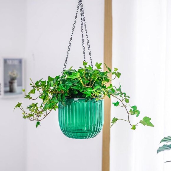 2 Pack Self Watering Hanging Planters Indoor Flower Pots, 6.5 Inch Outdoor Hangi - Picture 8 of 9